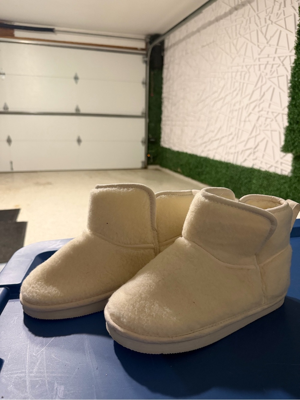 H&M Cream Plush Ankle Booties